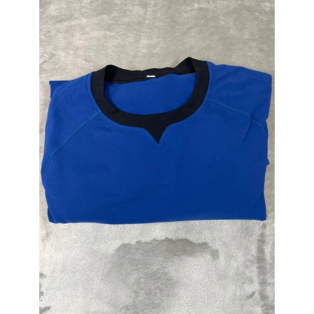 Lululemon Mens Medium Blue Running Pullover Thumbhole Long Sleeve Athletic Top